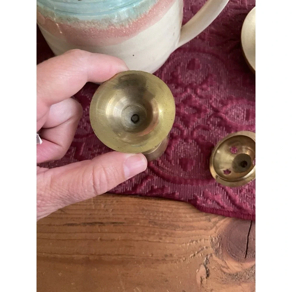 Vintage Mini Brass Incense Burners Set of 2 Made In India Home Decor